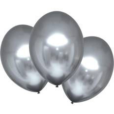 Amscan 9907175 Platinum Silver Satin Luxe 11 Inch Latex Balloons 6 Pack