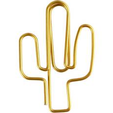 Wasserbasiert Selbermachen (DIY) Creotime Metal Paperclips, cactus, size 40x30 mm, gold, 6 pc/ 1 pack