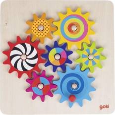 Goki Spielzeuge Goki Zahnradspiel aus Holz, 8-teilig