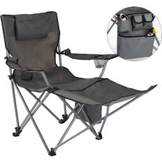 Campingstoler HI Luxury Camping Chair with Foot Rest Anthracite