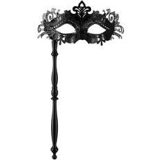 tectake Venitian Mask on Stick Black