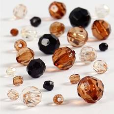 Vannbasert Håndtverk Creativ Company Faceted Bead Mix, size 4-12 mm, hole size 1-2,5 mm, golden, 50 g/ 1 pack