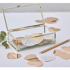 Ginger Ray Gold Glass Alternative Wedding Guestbook Memory Box Hearts