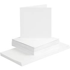 Vannbasert Papir Creativ Company Cards and envelopes, card size 15x15 cm, envelope size 16x16 cm, 120 240 g, white, 50 set/ 1 pack