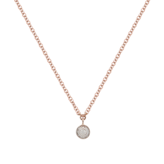 Monica Vinader Fiji Tiny Button Single Necklace - Rose Gold/Diamonds