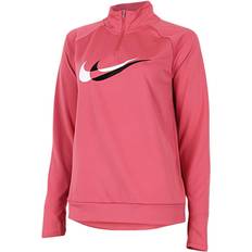 Nike Women's Dri-Fit Swoosh Run 1/4-Zip Running Midlayer - Gypsy Rose/Black/White