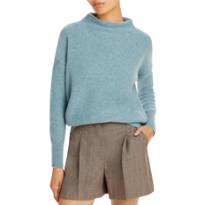 Vince Boiled Funnel Neck Pullover - Heather Ocean