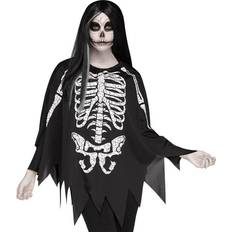 Wicked Costumes Skeleton Poncho Black
