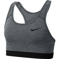 Nike Dri-FIT Swoosh Medium-Support Non-Padded Sports Bra - Smoke Grey/Pure/Black