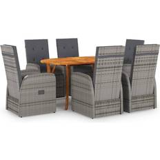 vidaXL 3072029 Patio Dining Set, 1 Table incl. 6 Chairs