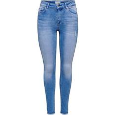 Damen - L - L31 - W30 Jeans Only Blush Mid Ankle Skinny Fit Jeans - Blue Light Denim