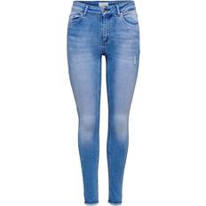 Damen - L - L31 - W36 Jeans Only Blush Mid Ankle Skinny Fit Jeans - Blue Light Denim