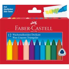 Faber-Castell Wachsmalkreiden Dreikant mit Papierbanderole 12 Farben s
