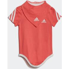 Adidas 3-Stripes Onesie with Bib - Semi Turbo/White