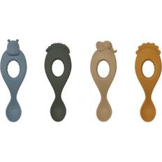 Liewood Liva Silicone Spoons 4-pack Safari/Blue Mix