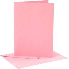 Vannbasert Skisse- & tegneblokk Creativ Company Cards and envelopes, card size 12,7x17,8 cm, envelope size 13,3x18,5 cm, 220 g, rose, 4 set/ 1 pack