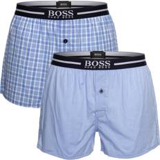 Herre - Klassiske boksere Underbukser HUGO BOSS Cotton Poplin Pyjama Shorts 2-pack - Light Blue