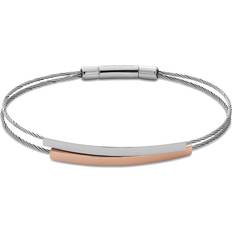 Skagen Elin Two-Tone Cable Bracelet - Silver/Rose Gold