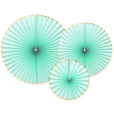 PartyDeco Decor Rosettes Yummy Mint/Gold 3-pack