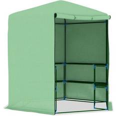 Mini Greenhouses vidaXL Greenhouse with Shelves 227x223cm Stainless Steel