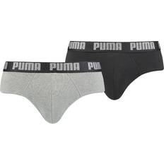 Puma Men's Basic Briefs 2-pack - Dark Grey Melange/Black