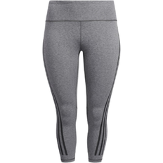 Adidas Optime TrainIcons 3-Stripes 7/8 Plus Size Tights Women - Dark Grey Heather