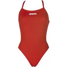 Arena Women's Solid Lightec High Swimsuit - Red/White
