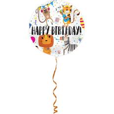 Folat Folienballon 'Happy Birthday!' Tiere 45cm