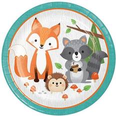 Creative Party PC343945 Wild One Woodland Animals Paper Dinner Plates-8 Pcs
