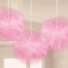 Amscan Rosa Tyll Pompom 3-pack