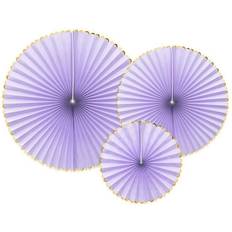 PartyDeco Lila Pin Wheels med Guldkant 3-Pack