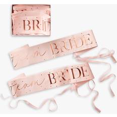 Ginger Ray wedding team bride 6 pack sash-Pink