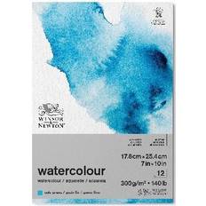 Wasserbasiert Aquarellpapier Winsor & Newton and Watercolour Paper Pad, 17.8 x 25.4 cm, 12 Sheets, 300 g/m² Glue Bound, Cold Pressed, Acid Free, Mixture of 25 Percent Cotton and Cellulose Fibres, Natural White