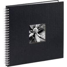 Hama Jumbo Photo Album 36 x 32 cm (Spiral Album with 50 White Pages, Photo Book with glassine dividers, Album to Stick in and Design Yourself) Black, 00001962