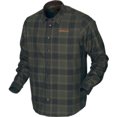 L - Polyester Skjorter Härkila Metso Active Shirt - Willow Green Check