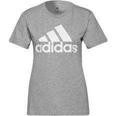 Adidas Women's Loungewear Essentials Logo T-shirt - Medium Grey Heather/White