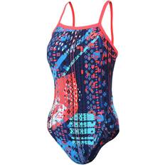 Zone3 Women's Aztec 2.0 Strap Back Swim Suit - Navy/Red/Blue