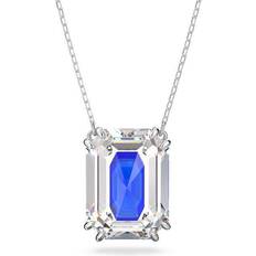 Swarovski Chroma Octagon Necklace - Silver/Blue/Transparent