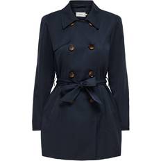 Only L Klær Only Valerie Double Breasted Trenchcoat - Blue/Night Sky