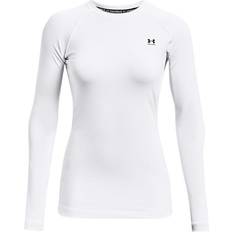 Sportswear Garment - Women Base Layer Tops Under Armour ColdGear Authentics Crew Tops Women - White/Black