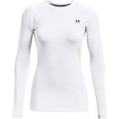 White - Women Base Layer Tops Under Armour ColdGear Authentics Crew Tops Women - White/Black