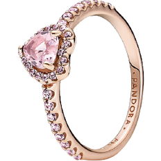 Damen Ringe Pandora Sparkling Elevated Heart Ring - Rose Gold/Pink