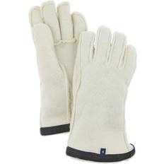 Fleece - Herre Hansker & Votter Hestra Heli Ski Wool Liner 5-Finger Gloves - Offwhite