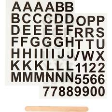 Svarte DIY Creativ Company Rub-on Sticker, letters and numbers, H: 17 mm, 12,2x15,3 cm, black, 1 pack