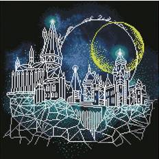 Diamond Paintings DIAMOND DOTZ CD-238000910 Camelot Moon Over Hogwarts 20.25" x 20.25" Diamond Painting with Diamonds Sparkling DIY Painting for Kids and Adults, Colourful, CD238000910