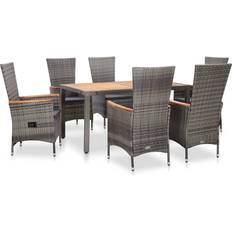 vidaXL 46039 Patio Dining Set, 1 Table incl. 6 Chairs