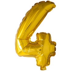 PartyDeco Foil Balloon Number 4 86cm Gold