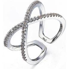 Everneed Scarlett Cross Ring - Silver/Transparent