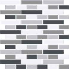 Inhome Metro Brushed Peel Stick Backsplash Tiles - Silver