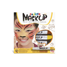 Schminke CARIOCA Mask Up Animals, Face Painting Kit for Boys and Girls, Make-up Sticks Ideal for Christmas, Halloween, Carnival and Parties 3 Colours and 2 Tutorials Dermatologically Tested